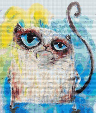 Grumpy Cat (Colour) by Katja Main - Paine Free Crafts