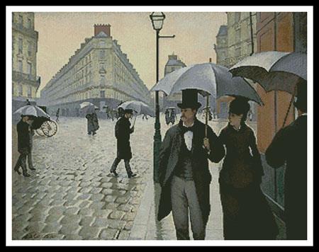 Paris Street, Rainy Day (Large) - Artecy Cross Stitch