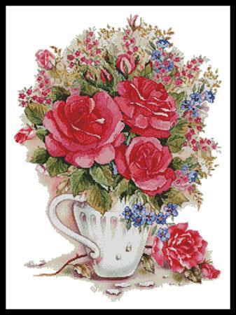 Pink Floral Arrangement - Artecy Cross Stitch