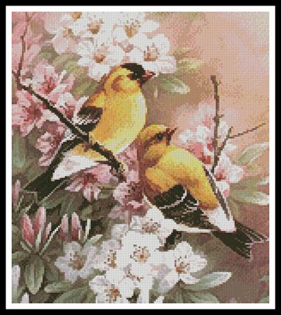 Yellow Finches (Crop) - Artecy Cross Stitch