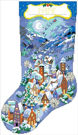 Christmas Village Stocking - Kooler Design Studio