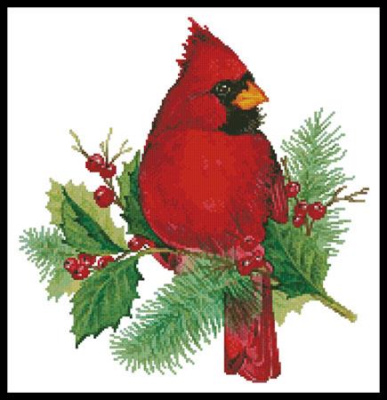 Cardinal And Holly - Artecy Cross Stitch