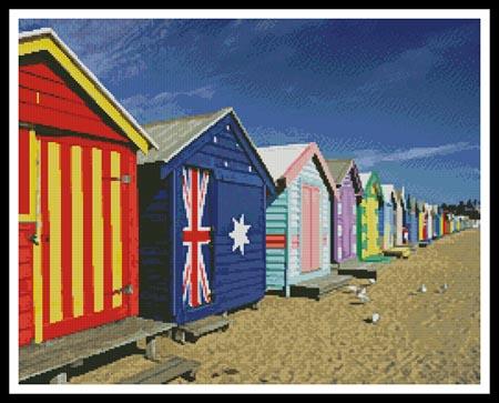 Bathing Boxes At Brighton Beach - Artecy Cross Stitch