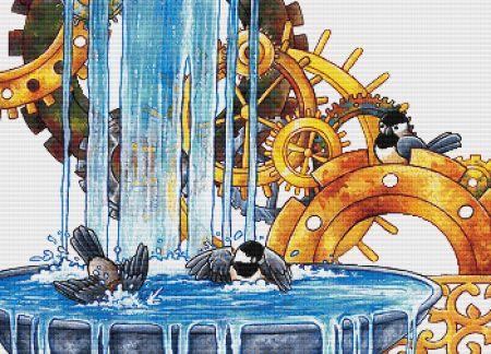 Clockwork Birdbath by Beth Zyglowicz - Paine Free Crafts