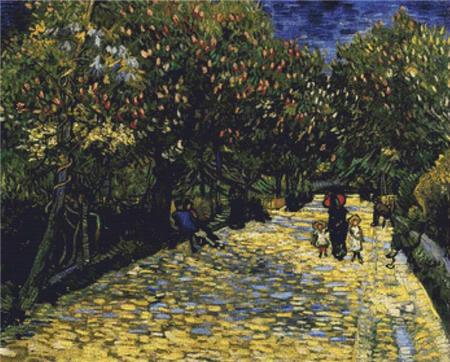 Avenue With Flowering Chestnut Trees At Arles - X Squared Cross Stitch