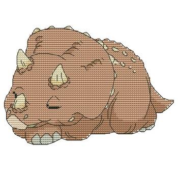 Baby Triceratops 08 - Cross Stitch Wonders