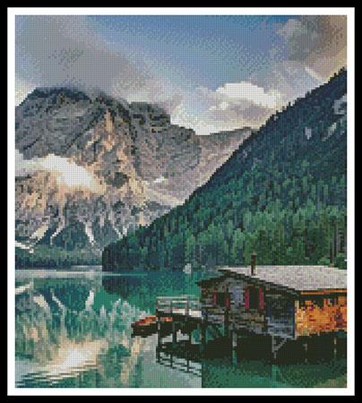 Pragser Wildsee, Italy (Crop) - Artecy Cross Stitch