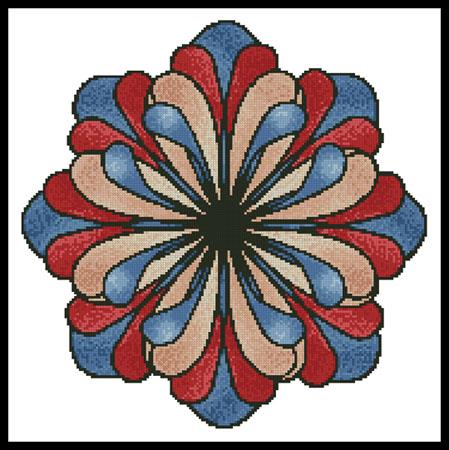 Stained Glass Flower (Blue) - Artecy Cross Stitch