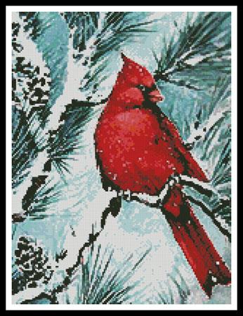 Winter's Glory Red Bird (Crop) - Artecy Cross Stitch