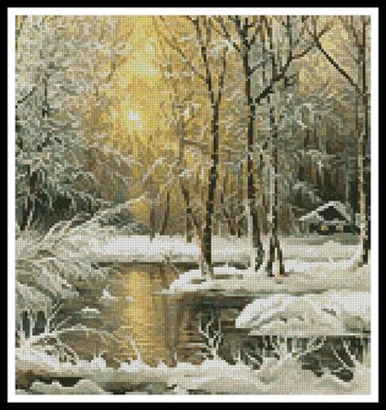 Golden Winter Lake (Crop) - Artecy Cross Stitch