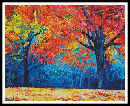 Autumn Landscape Abstract (Crop) - Artecy Cross Stitch