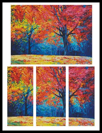 Autumn Landscape Abstract (Large) - Artecy Cross Stitch