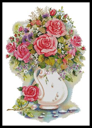 Pink Floral Arrangement 2 - Artecy Cross Stitch