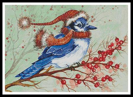 Christmas Blue Jay - Artecy Cross Stitch