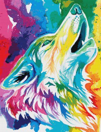 Colorful Wolf by Katy Lipscomb - Paine Free Crafts