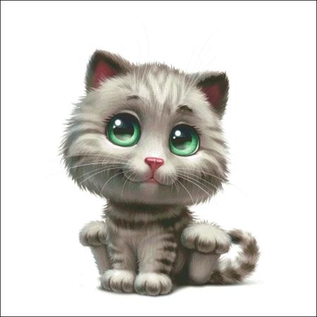 Silver Kitten - Charting Creations
