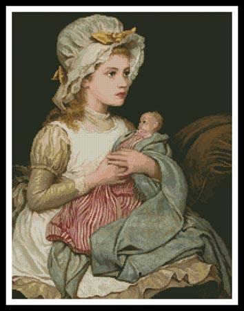 A Young Girl With Her Doll - Artecy Cross Stitch