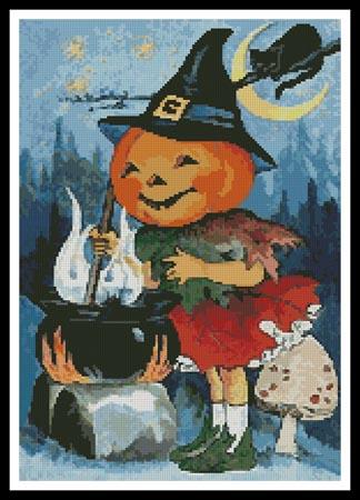 Jack O' Lantern Witch - Artecy Cross Stitch