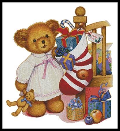 Christmas Teddy Girl - Artecy Cross Stitch