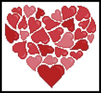 Little Red Hearts - Artecy Cross Stitch