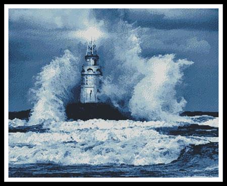 Storm And Lighthouse (Blue) - Artecy Cross Stitch