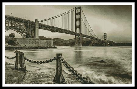 Golden Gate - Sepia (Large) - Artecy Cross Stitch