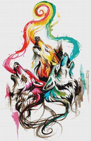 Howling Wolf Triad by Katy Lipscomb - Paine Free Crafts