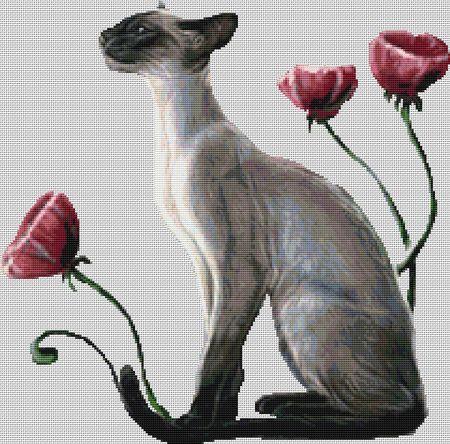 Oriental Poppies (Cat) by Mirjam Dalum - Paine Free Crafts