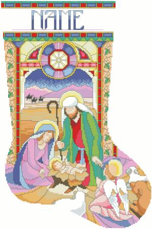 Stained Glass Nativity Stocking - Kooler Design Studio