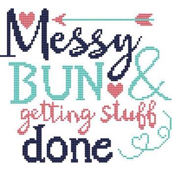 Sassy Fun Mom: Messy Bun ... - Cross Stitch Wonders