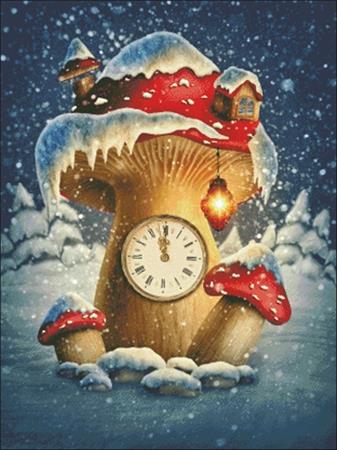 Fairy Village Clock - Charting Creations