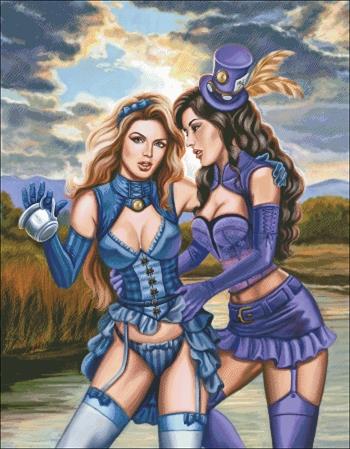 Steampunk Alice And Madhatter - Charting Creations