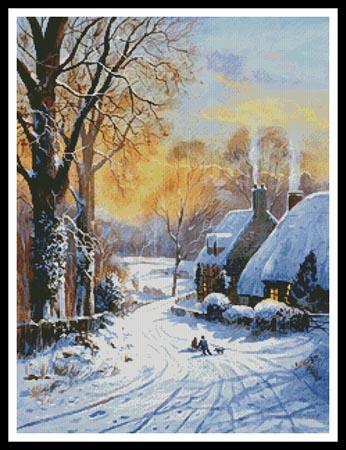 Cottages And Sledders - Artecy Cross Stitch