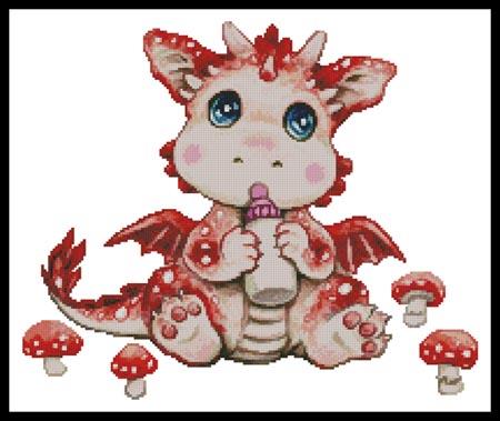 Mushroom Dragon Baby - Artecy Cross Stitch