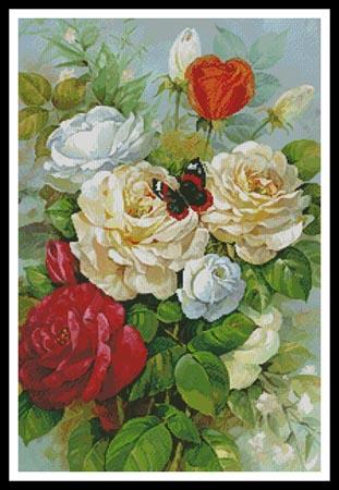 Butterfly And Roses - Artecy Cross Stitch