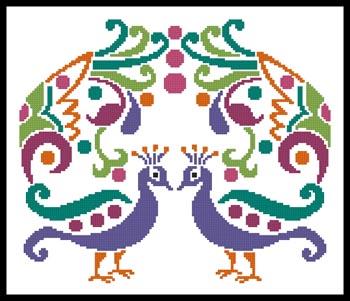 Colourful Peacocks - Artecy Cross Stitch