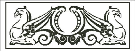 Griffin Pair Silhouette - Charting Creations