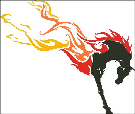 Flame Dancer Silhouette - Charting Creations