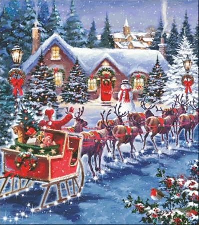 Santa And Sleigh - Charting Creations