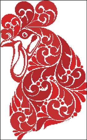 Year Of The Rooster Silhouette - Charting Creations