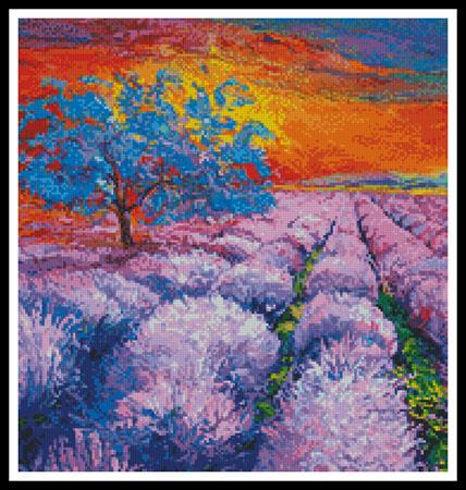 Lavender Field At Sunset (Crop) - Artecy Cross Stitch