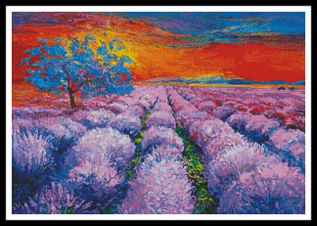 Lavender Field At Sunset - Artecy Cross Stitch