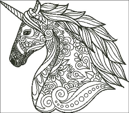 Zentangle Unicorn Silhouette - Charting Creations