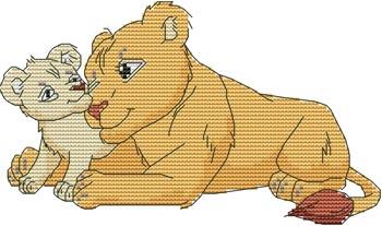 Momma N Me Lion - Cross Stitch Wonders
