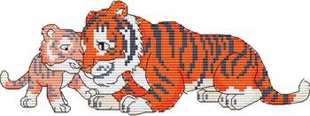 Momma N Me Tiger - Cross Stitch Wonders