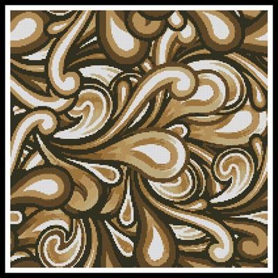 Brown Swirl Cushion - Artecy Cross Stitch