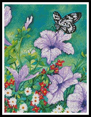 Purple Petunias (Crop) - Artecy Cross Stitch