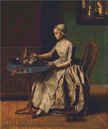 Lady Pouring Chocolate - Art of Stitch, The