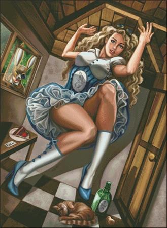 Steampunk Alice Drink Me - Charting Creations