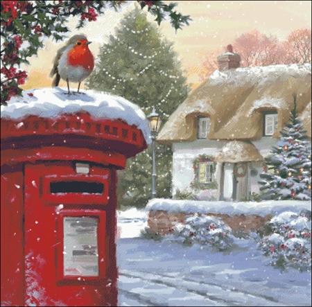 Robin On Postbox 2 - Charting Creations